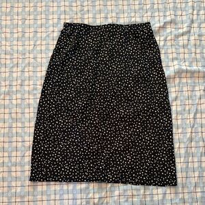 a new day Black and White Heart Print Pencil Skirt